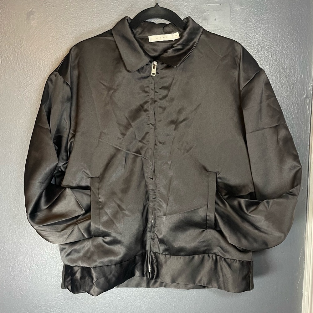 MNML Satin “Oilers East Pasadena” Bomber Jacket | Unisex Streetwear Fit (M)